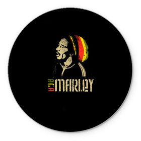 Коврик круглый с принтом Bob Marley в Петрозаводске, резина и полиэстер | круглая форма, изображение наносится на всю лицевую часть | bob marley | боб марли | музыка | регги | ямайка