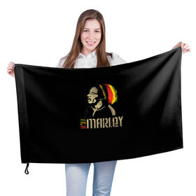 Флаг 3D с принтом Bob Marley в Петрозаводске, 100% полиэстер | плотность ткани — 95 г/м2, размер — 67 х 109 см. Принт наносится с одной стороны | bob marley | боб марли | музыка | регги | ямайка