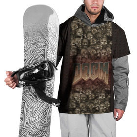 Накидка на куртку 3D с принтом Doom classik 2 в Петрозаводске, 100% полиэстер |  | Тематика изображения на принте: заклепки | метал | череп
