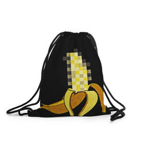 Рюкзак-мешок 3D с принтом Банан 18+ в Петрозаводске, 100% полиэстер | плотность ткани — 200 г/м2, размер — 35 х 45 см; лямки — толстые шнурки, застежка на шнуровке, без карманов и подкладки | банан | большой банан | ххх