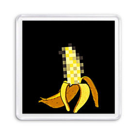 Магнит 55*55 с принтом Банан 18+ в Петрозаводске, Пластик | Размер: 65*65 мм; Размер печати: 55*55 мм | Тематика изображения на принте: банан | большой банан | ххх