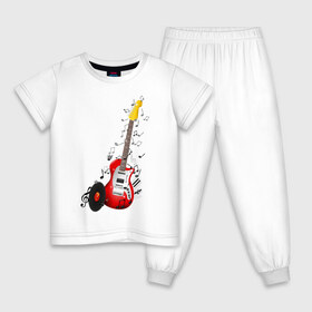 Детская пижама хлопок с принтом Бас-гитара в Петрозаводске, 100% хлопок |  брюки и футболка прямого кроя, без карманов, на брюках мягкая резинка на поясе и по низу штанин
 | musik | transe | гитара | мелодия | музыка | ноты | транс