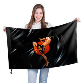 Флаг 3D с принтом Muay thai 4 в Петрозаводске, 100% полиэстер | плотность ткани — 95 г/м2, размер — 67 х 109 см. Принт наносится с одной стороны | muay thai