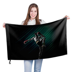 Флаг 3D с принтом Muay thai 6 в Петрозаводске, 100% полиэстер | плотность ткани — 95 г/м2, размер — 67 х 109 см. Принт наносится с одной стороны | muay thai