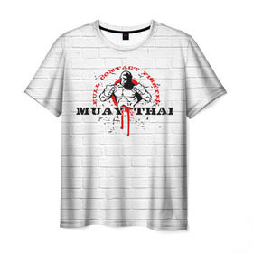 Мужская футболка 3D с принтом Muay thai 7 в Петрозаводске, 100% полиэфир | прямой крой, круглый вырез горловины, длина до линии бедер | muay thai