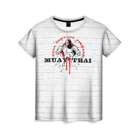 Женская футболка 3D с принтом Muay thai 7 в Петрозаводске, 100% полиэфир ( синтетическое хлопкоподобное полотно) | прямой крой, круглый вырез горловины, длина до линии бедер | muay thai