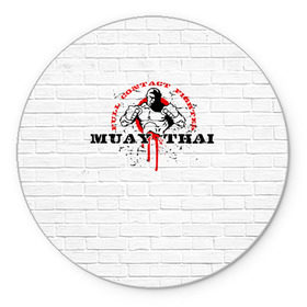Коврик круглый с принтом Muay thai 7 в Петрозаводске, резина и полиэстер | круглая форма, изображение наносится на всю лицевую часть | muay thai