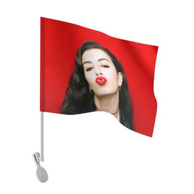 Флаг для автомобиля с принтом Charli XCX в Петрозаводске, 100% полиэстер | Размер: 30*21 см | charli xcx | charlotte emma aitchison | автор песен | британская | певица | шарлотта эмма эйтчисон