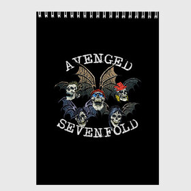 Скетчбук с принтом Avenged Sevenfold в Петрозаводске, 100% бумага
 | 48 листов, плотность листов — 100 г/м2, плотность картонной обложки — 250 г/м2. Листы скреплены сверху удобной пружинной спиралью | avenged sevenfold