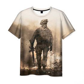 Мужская футболка 3D с принтом Call of Duty в Петрозаводске, 100% полиэфир | прямой крой, круглый вырез горловины, длина до линии бедер | call of duty | cod | modern | mw2 | warfare