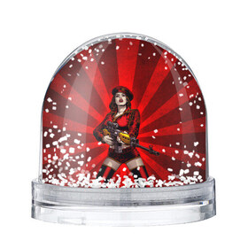 Водяной шар с принтом Red alert в Петрозаводске, Пластик | Изображение внутри шара печатается на глянцевой фотобумаге с двух сторон | девушка | оружие | снайпер | ссср