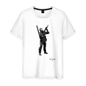 Мужская футболка хлопок с принтом Инженер 2 в Петрозаводске, 100% хлопок | прямой крой, круглый вырез горловины, длина до линии бедер, слегка спущенное плечо. | battlefield | engineer | батлфилд | инженер | солдат