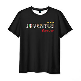 Мужская футболка 3D с принтом JUVENTUS в Петрозаводске, 100% полиэфир | прямой крой, круглый вырез горловины, длина до линии бедер | juventus | италия | футбол | ювентус
