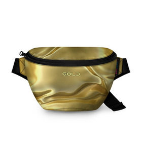 Поясная сумка 3D с принтом Gold в Петрозаводске, 100% полиэстер | плотная ткань, ремень с регулируемой длиной, внутри несколько карманов для мелочей, основное отделение и карман с обратной стороны сумки застегиваются на молнию | gold | золото