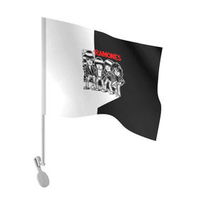 Флаг для автомобиля с принтом Ramones 1 в Петрозаводске, 100% полиэстер | Размер: 30*21 см | joey ramone | punk | джоуи рамон | панк | рамонез | рамонес
