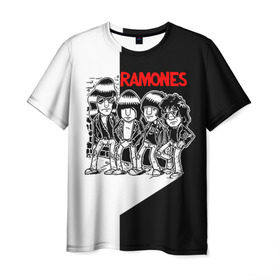 Мужская футболка 3D с принтом Ramones 1 в Петрозаводске, 100% полиэфир | прямой крой, круглый вырез горловины, длина до линии бедер | joey ramone | punk | джоуи рамон | панк | рамонез | рамонес