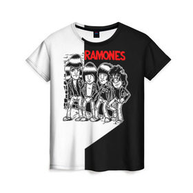 Женская футболка 3D с принтом Ramones 1 в Петрозаводске, 100% полиэфир ( синтетическое хлопкоподобное полотно) | прямой крой, круглый вырез горловины, длина до линии бедер | joey ramone | punk | джоуи рамон | панк | рамонез | рамонес