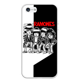 Чехол для iPhone 5/5S матовый с принтом Ramones 1 в Петрозаводске, Силикон | Область печати: задняя сторона чехла, без боковых панелей | joey ramone | punk | джоуи рамон | панк | рамонез | рамонес