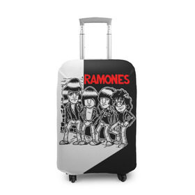 Чехол для чемодана 3D с принтом Ramones 1 в Петрозаводске, 86% полиэфир, 14% спандекс | двустороннее нанесение принта, прорези для ручек и колес | joey ramone | punk | джоуи рамон | панк | рамонез | рамонес