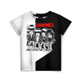 Детская футболка 3D с принтом Ramones 1 в Петрозаводске, 100% гипоаллергенный полиэфир | прямой крой, круглый вырез горловины, длина до линии бедер, чуть спущенное плечо, ткань немного тянется | joey ramone | punk | джоуи рамон | панк | рамонез | рамонес