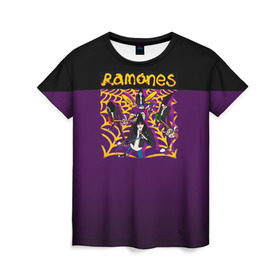 Женская футболка 3D с принтом Ramones 4 в Петрозаводске, 100% полиэфир ( синтетическое хлопкоподобное полотно) | прямой крой, круглый вырез горловины, длина до линии бедер | joey ramone | punk | джоуи рамон | панк | рамонез | рамонес