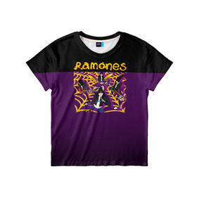 Детская футболка 3D с принтом Ramones 4 в Петрозаводске, 100% гипоаллергенный полиэфир | прямой крой, круглый вырез горловины, длина до линии бедер, чуть спущенное плечо, ткань немного тянется | joey ramone | punk | джоуи рамон | панк | рамонез | рамонес