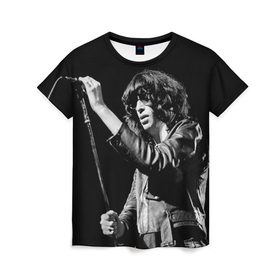 Женская футболка 3D с принтом Ramones 5 в Петрозаводске, 100% полиэфир ( синтетическое хлопкоподобное полотно) | прямой крой, круглый вырез горловины, длина до линии бедер | joey ramone | punk | джоуи рамон | панк | рамонез | рамонес