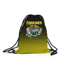 Рюкзак-мешок 3D с принтом Ramones 6 в Петрозаводске, 100% полиэстер | плотность ткани — 200 г/м2, размер — 35 х 45 см; лямки — толстые шнурки, застежка на шнуровке, без карманов и подкладки | 