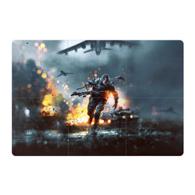 Магнитный плакат 3Х2 с принтом Battlefield в Петрозаводске, Полимерный материал с магнитным слоем | 6 деталей размером 9*9 см | Тематика изображения на принте: battlefield | батла | батлфилд | игра