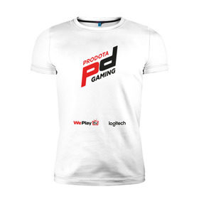 Мужская футболка премиум с принтом Prodota Gaming T-Shirt в Петрозаводске, 92% хлопок, 8% лайкра | приталенный силуэт, круглый вырез ворота, длина до линии бедра, короткий рукав | dota 2 | pd | pd gaming | prodota | дота 2 | пд