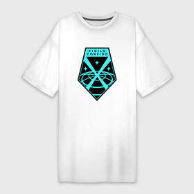 Платье-футболка хлопок с принтом X COM (логотип) в Петрозаводске,  |  | alien | ufo | инопланетяне | нло