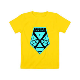 Детская футболка хлопок с принтом X-COM (логотип) (2) в Петрозаводске, 100% хлопок | круглый вырез горловины, полуприлегающий силуэт, длина до линии бедер | 