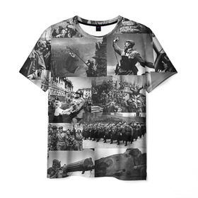 Мужская футболка 3D с принтом Военные фото в Петрозаводске, 100% полиэфир | прямой крой, круглый вырез горловины, длина до линии бедер | 9 мая