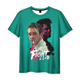 Мужская футболка 3D с принтом FIGHT CLUB в Петрозаводске, 100% полиэфир | прямой крой, круглый вырез горловины, длина до линии бедер | fight club | бойцовский клуб | бредд питт | питт
