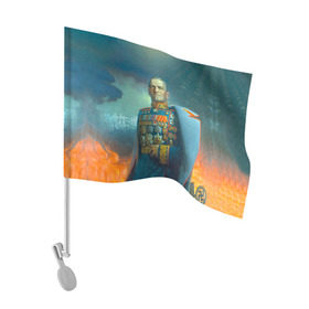 Флаг для автомобиля с принтом Жуков в Петрозаводске, 100% полиэстер | Размер: 30*21 см | 9 мая | великая отечественная | великая отечественная война | вов | день победы | жуков | маршал | победа