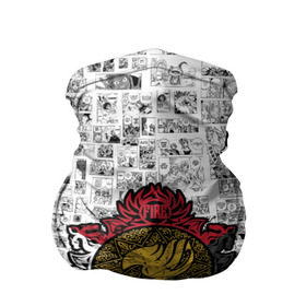 Бандана-труба 3D с принтом Fairy Tail - Fire & Sky & Iron в Петрозаводске, 100% полиэстер, ткань с особыми свойствами — Activecool | плотность 150‒180 г/м2; хорошо тянется, но сохраняет форму | fairy | tail | грей | лого | логотип | люси | нацу | эрза