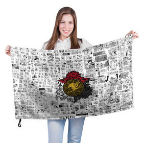 Флаг 3D с принтом Fairy Tail - Fire & Sky & Iron в Петрозаводске, 100% полиэстер | плотность ткани — 95 г/м2, размер — 67 х 109 см. Принт наносится с одной стороны | fairy | tail | грей | лого | логотип | люси | нацу | эрза
