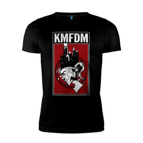 Мужская футболка премиум с принтом KMFDM 2013 в Петрозаводске, 92% хлопок, 8% лайкра | приталенный силуэт, круглый вырез ворота, длина до линии бедра, короткий рукав | industrial | город | крик