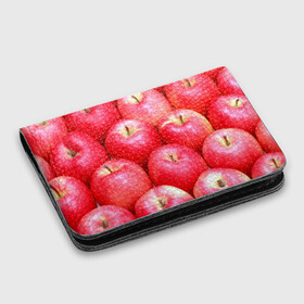 Картхолдер с принтом с принтом Яблоки в Петрозаводске, натуральная матовая кожа | размер 7,3 х 10 см; кардхолдер имеет 4 кармана для карт; | красные | плоды | уражай | фрукты | яблоки