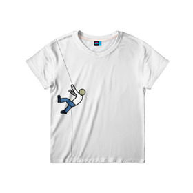 Детская футболка 3D с принтом Скалолаз в Петрозаводске, 100% гипоаллергенный полиэфир | прямой крой, круглый вырез горловины, длина до линии бедер, чуть спущенное плечо, ткань немного тянется | Тематика изображения на принте: рисунок | скалолаз | человечки