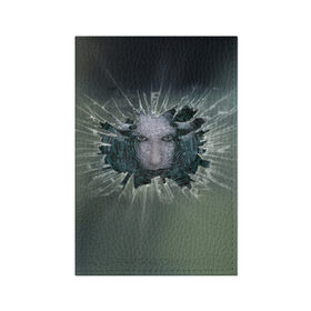Обложка для паспорта матовая кожа с принтом Мэрилин Мэнсон в Петрозаводске, натуральная матовая кожа | размер 19,3 х 13,7 см; прозрачные пластиковые крепления | Тематика изображения на принте: marilyn manson мэрилин мэнсон | музыка | рок | шок рокер