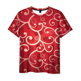 Мужская футболка 3D с принтом Background в Петрозаводске, 100% полиэфир | прямой крой, круглый вырез горловины, длина до линии бедер | hearts | red | romantic | valentine | прикольные | сердечки | фон