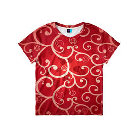 Детская футболка 3D с принтом Background в Петрозаводске, 100% гипоаллергенный полиэфир | прямой крой, круглый вырез горловины, длина до линии бедер, чуть спущенное плечо, ткань немного тянется | hearts | red | romantic | valentine | прикольные | сердечки | фон