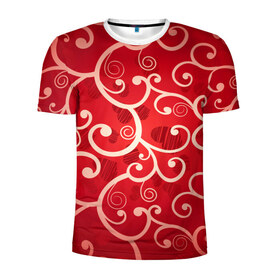 Мужская футболка 3D спортивная с принтом Background в Петрозаводске, 100% полиэстер с улучшенными характеристиками | приталенный силуэт, круглая горловина, широкие плечи, сужается к линии бедра | hearts | red | romantic | valentine | прикольные | сердечки | фон