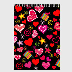 Скетчбук с принтом Любовь в Петрозаводске, 100% бумага
 | 48 листов, плотность листов — 100 г/м2, плотность картонной обложки — 250 г/м2. Листы скреплены сверху удобной пружинной спиралью | love is | любовь | подарки | сердца