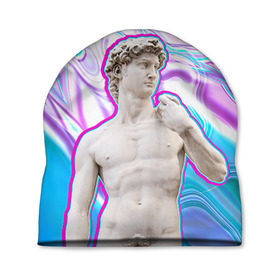 Шапка 3D с принтом Статуя Давида в Петрозаводске, 100% полиэстер | универсальный размер, печать по всей поверхности изделия | hipster | swag | давид | искусство | свег | свэг | статуя давида | хипстер | хисптеры