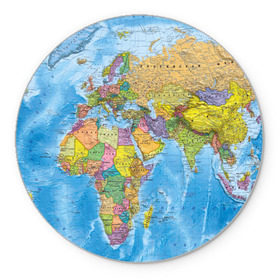 Коврик круглый с принтом Карта в Петрозаводске, резина и полиэстер | круглая форма, изображение наносится на всю лицевую часть | map | world | глобус | мир | россия