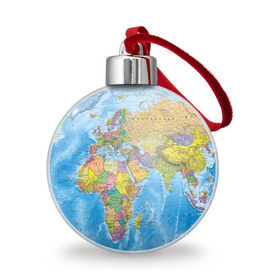 Ёлочный шар с принтом Карта в Петрозаводске, Пластик | Диаметр: 77 мм | map | world | глобус | мир | россия