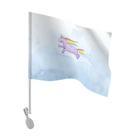 Флаг для автомобиля с принтом Единорожка в Петрозаводске, 100% полиэстер | Размер: 30*21 см | единорог | лошадь | радость | радуга