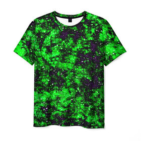 Мужская футболка 3D с принтом Green color в Петрозаводске, 100% полиэфир | прямой крой, круглый вырез горловины, длина до линии бедер | гранж | зеленый | краска | новые | текстуры | цветные